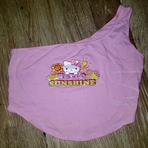 Hello Kitty Pink One-Shoulder Kids Tee
